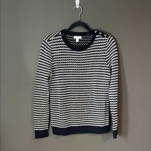 Charter Club Monochrome Striped Sweater